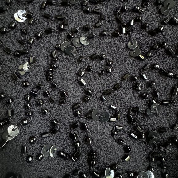 Jkara Sequin Jacket Womens L Black Swiftie Faux Wrap Tie Whimsigoth Classic 90s - Picture 7 of 8